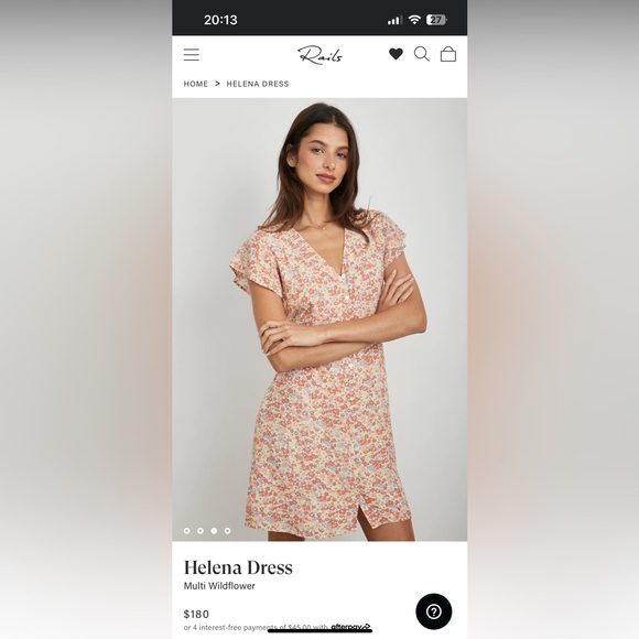 Never-worn Rails flower Helena Dress (XS) - Picture 6 of 7